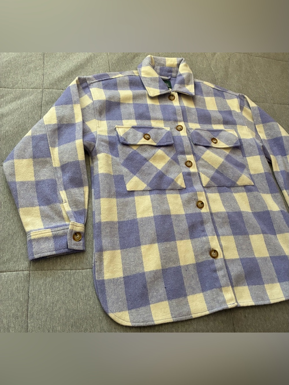 wild fable Lavender and Cream Plaid Button-Up Shirt Jacket